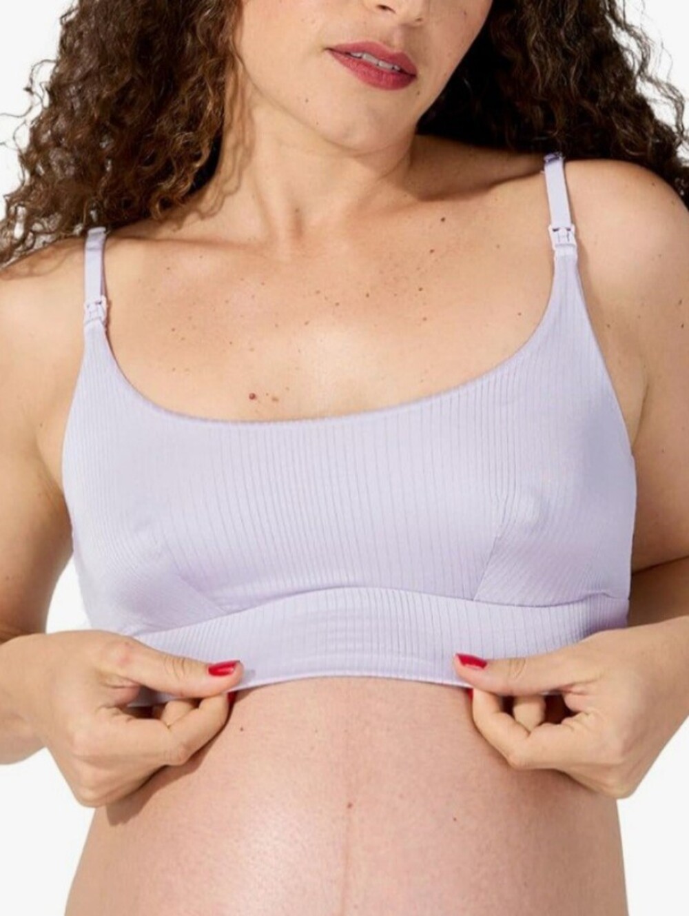 Bodily The Everything Ribbed Nursing Bralette in Light Lavender